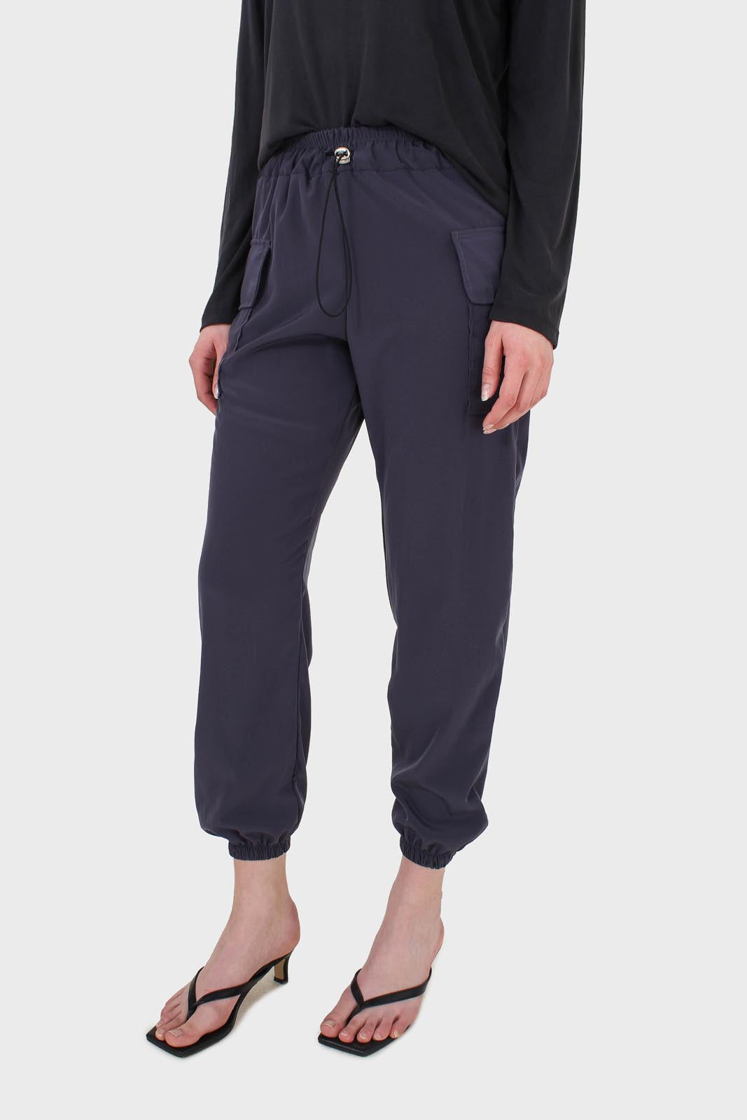 Charcoal silky jogging trousers