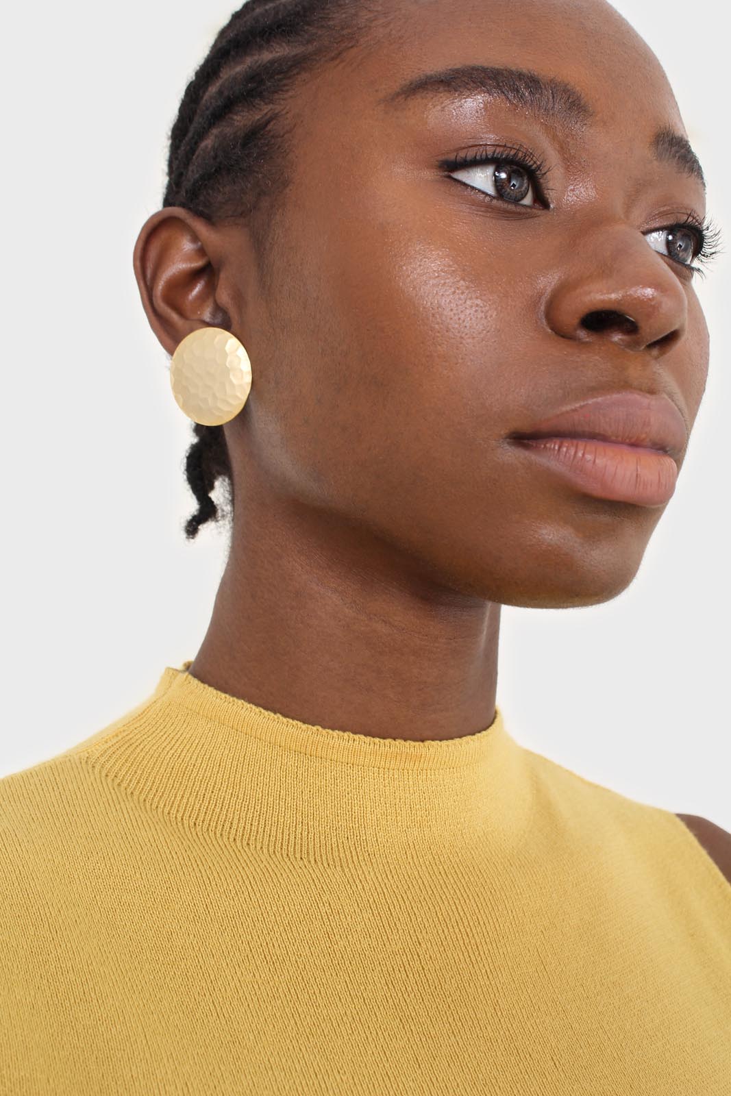 Mustard sleeveless mock neck knit tank