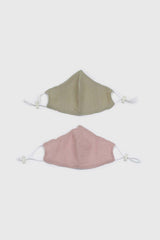 Khaki pure linen face mask