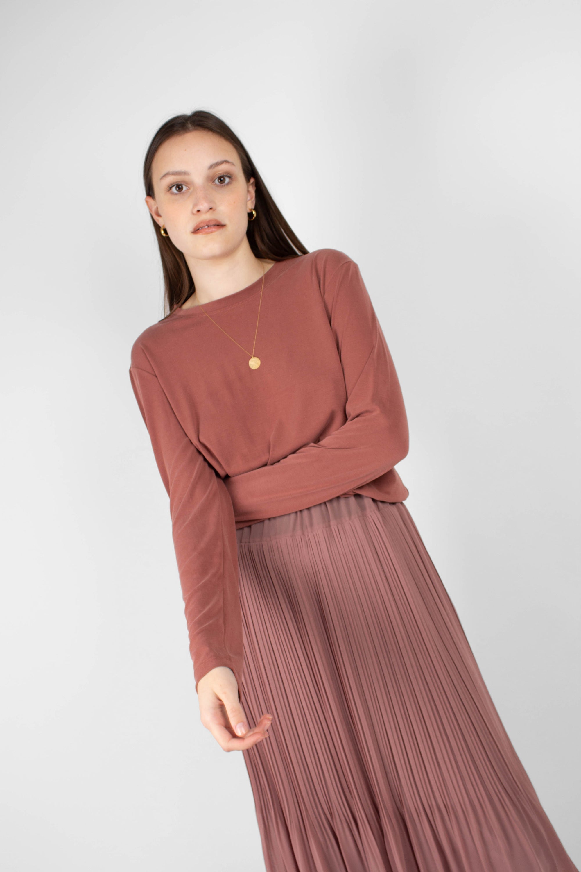 Rust high neck perfect long sleeved tee