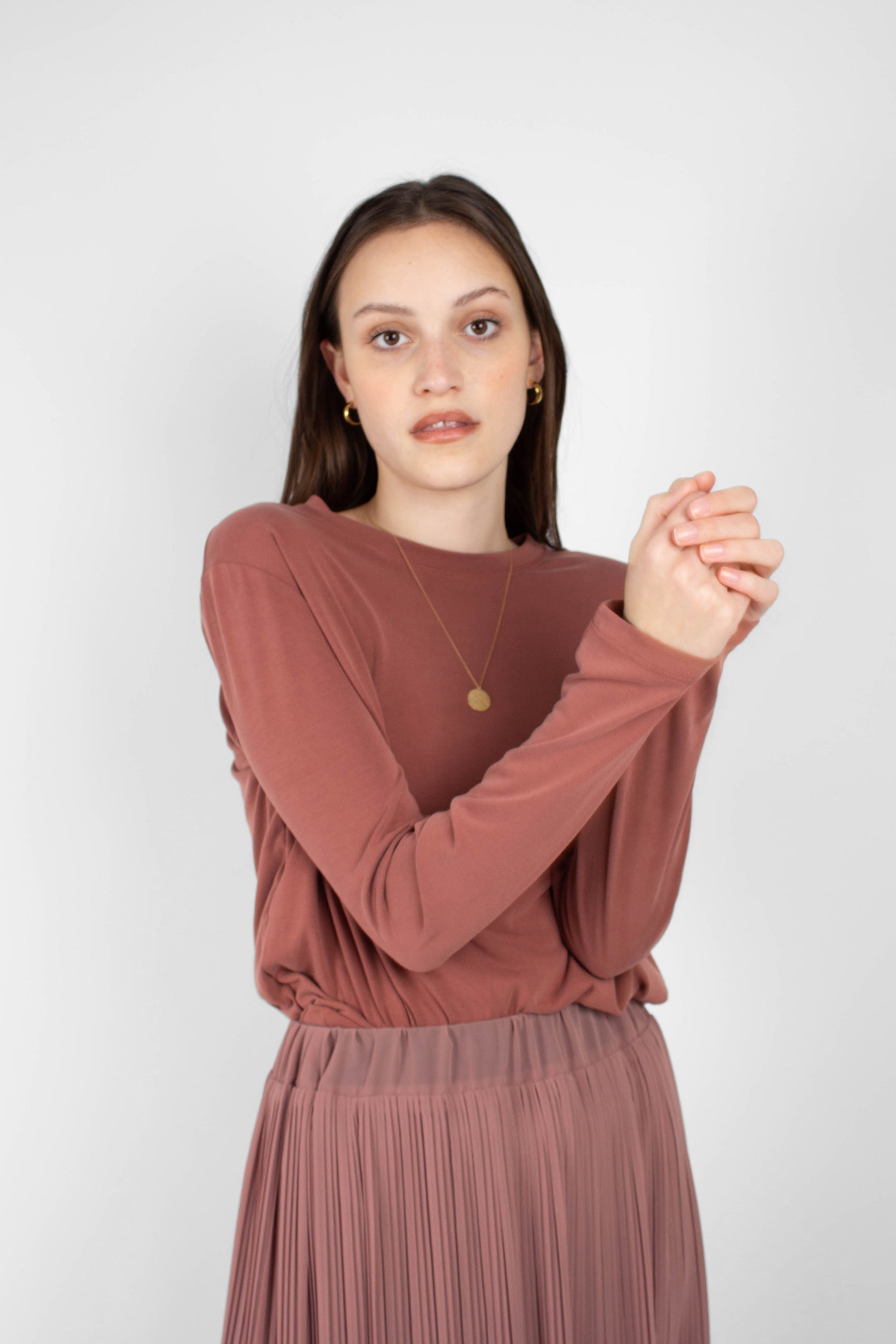 Rust high neck perfect long sleeved tee