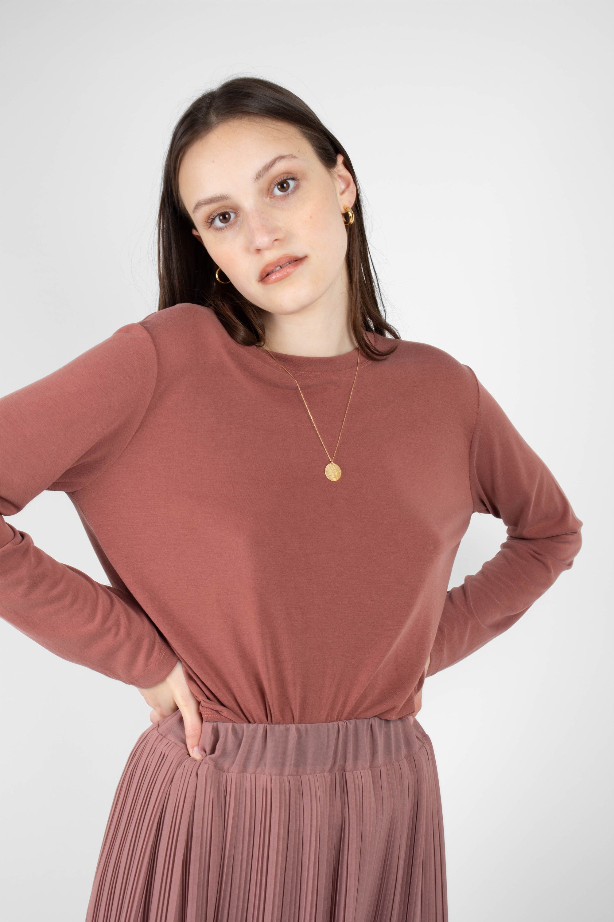 Rust high neck perfect long sleeved tee