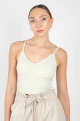 Mint ribbed tank top