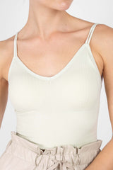 Mint ribbed tank top