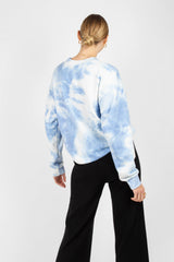 Blue tie dye loose fit sweatshirt