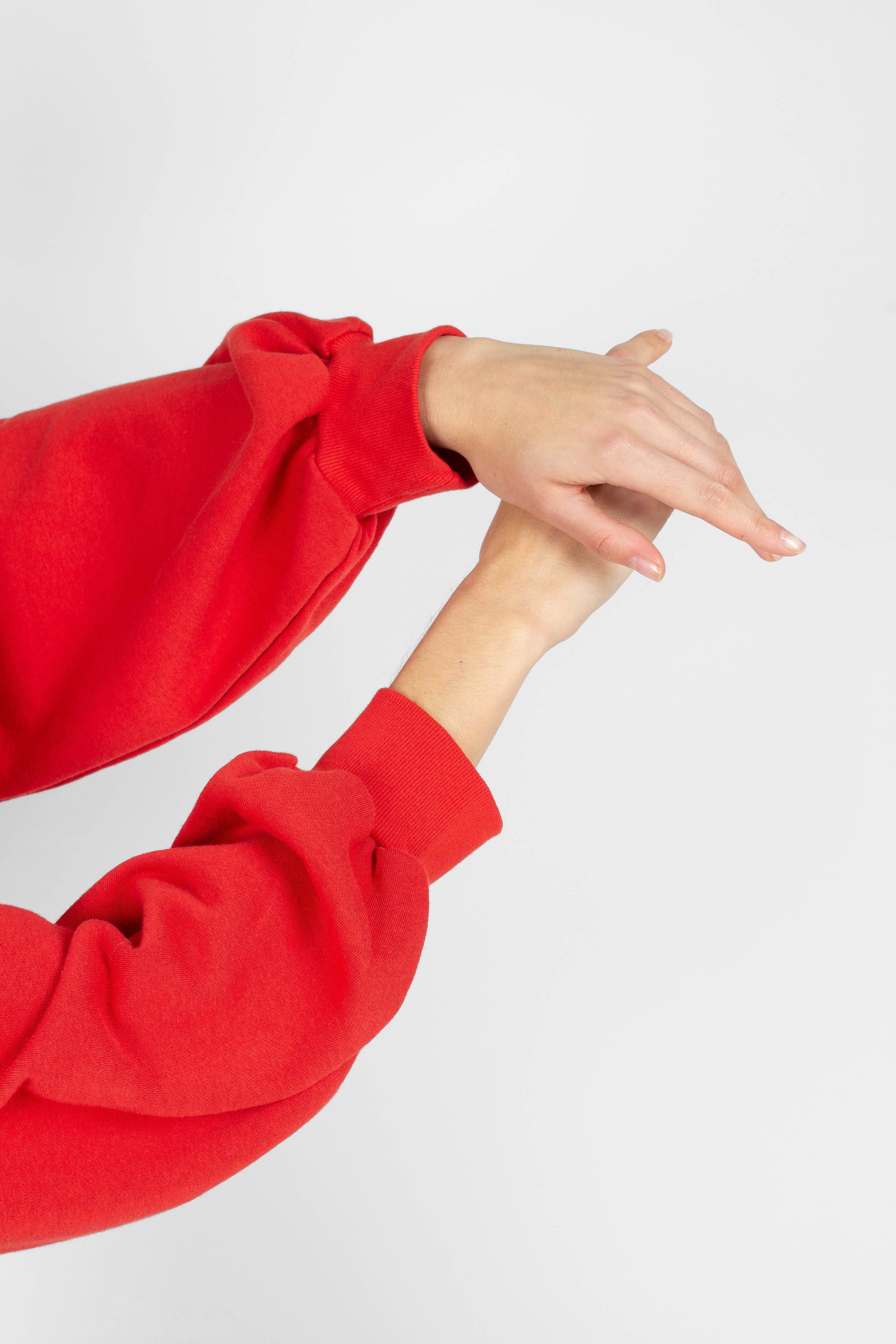 Red cropped hooded sweatshirt - set