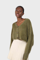 Ivory pleated knit mini skirt