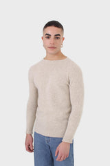 Ivory cashmere wool blend knit top