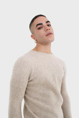Ivory cashmere wool blend knit top