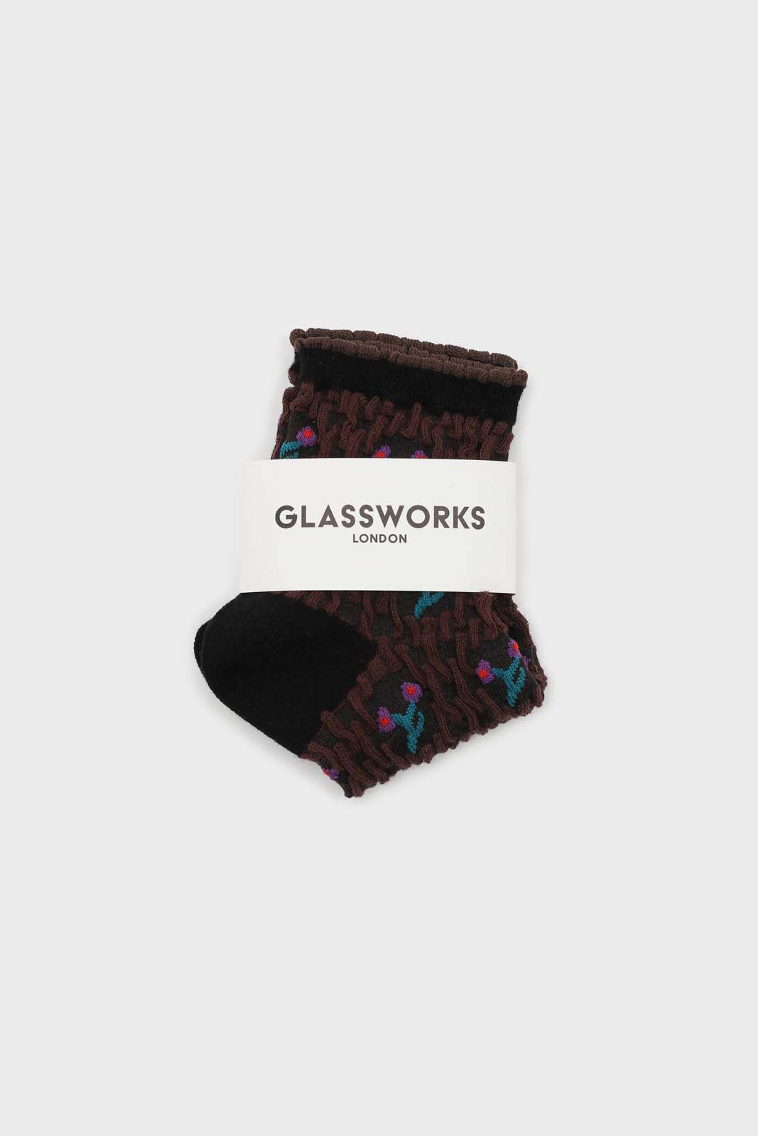 Black and purple cherry textured socks