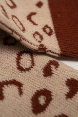 Beige and brown leopard outline socks