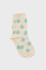 Ivory and mint daisy print socks