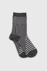 Charcoal and white geometric socks