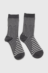 Charcoal and white geometric socks