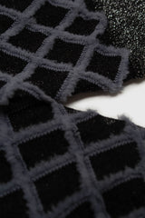 Grey fuzzy diamond metallic socks