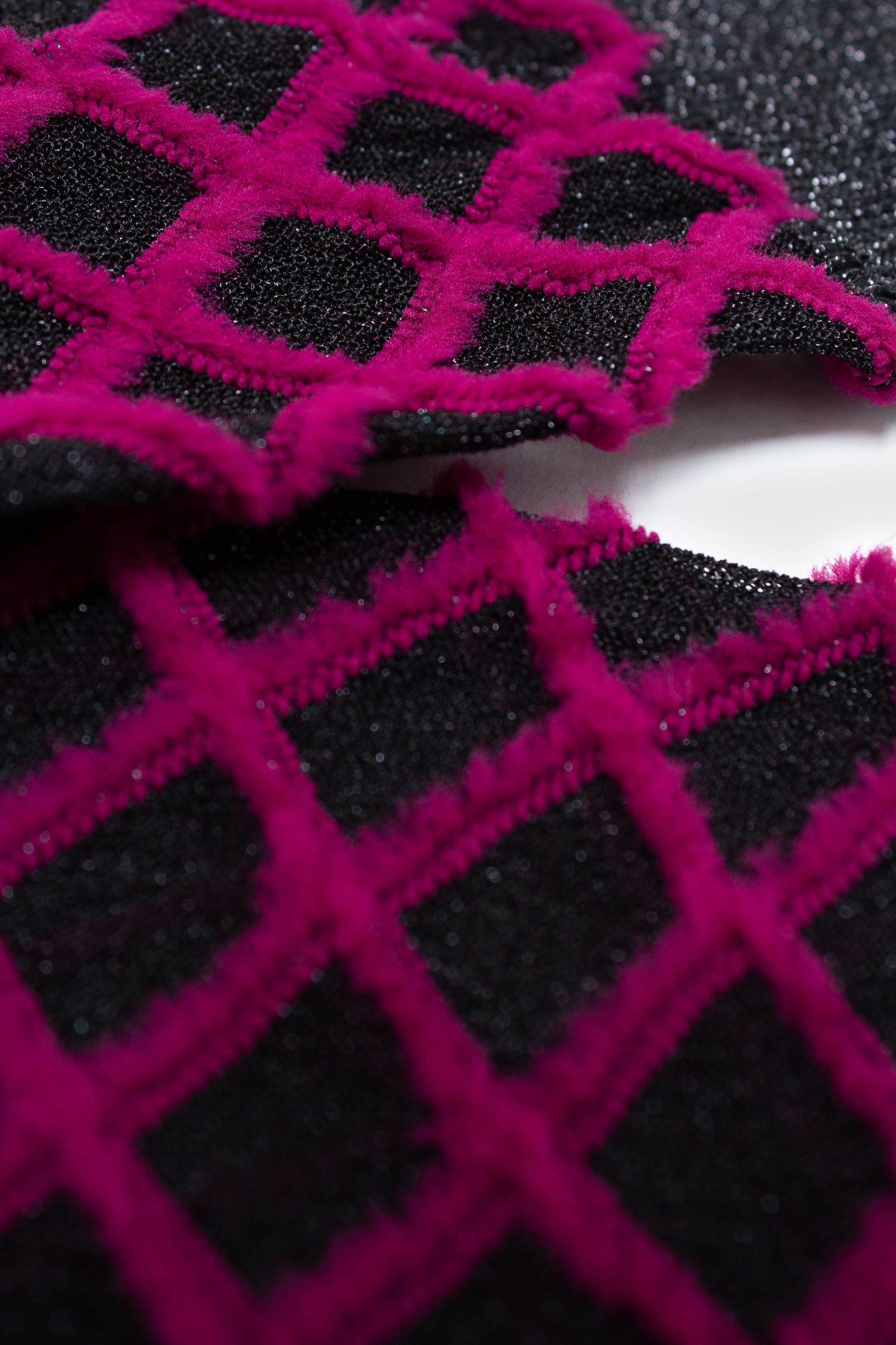 Purple fuzzy diamond metallic socks