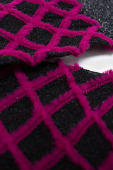 Purple fuzzy diamond metallic socks