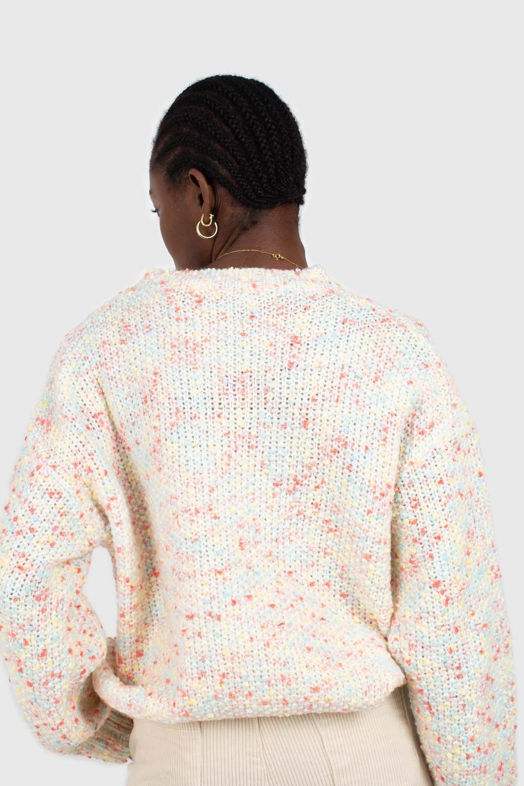 Pale pink mixed rainbow knit jumper