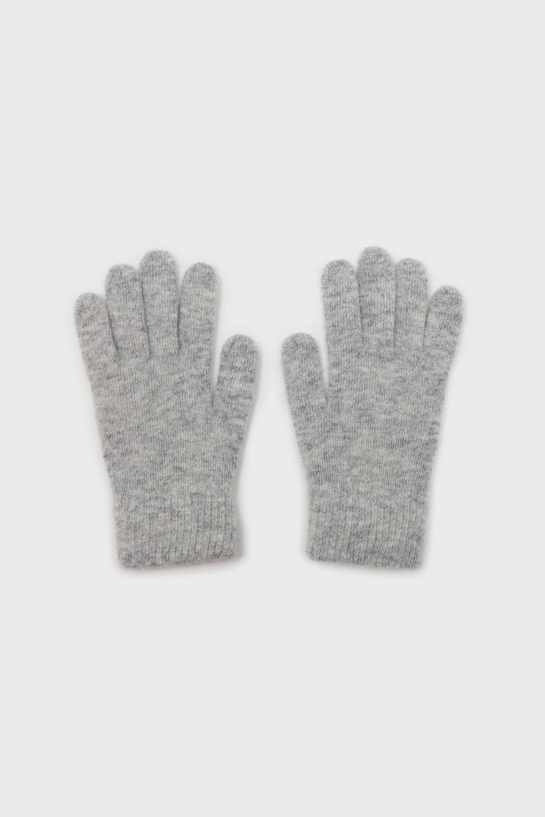 Pale grey mohair gloves
