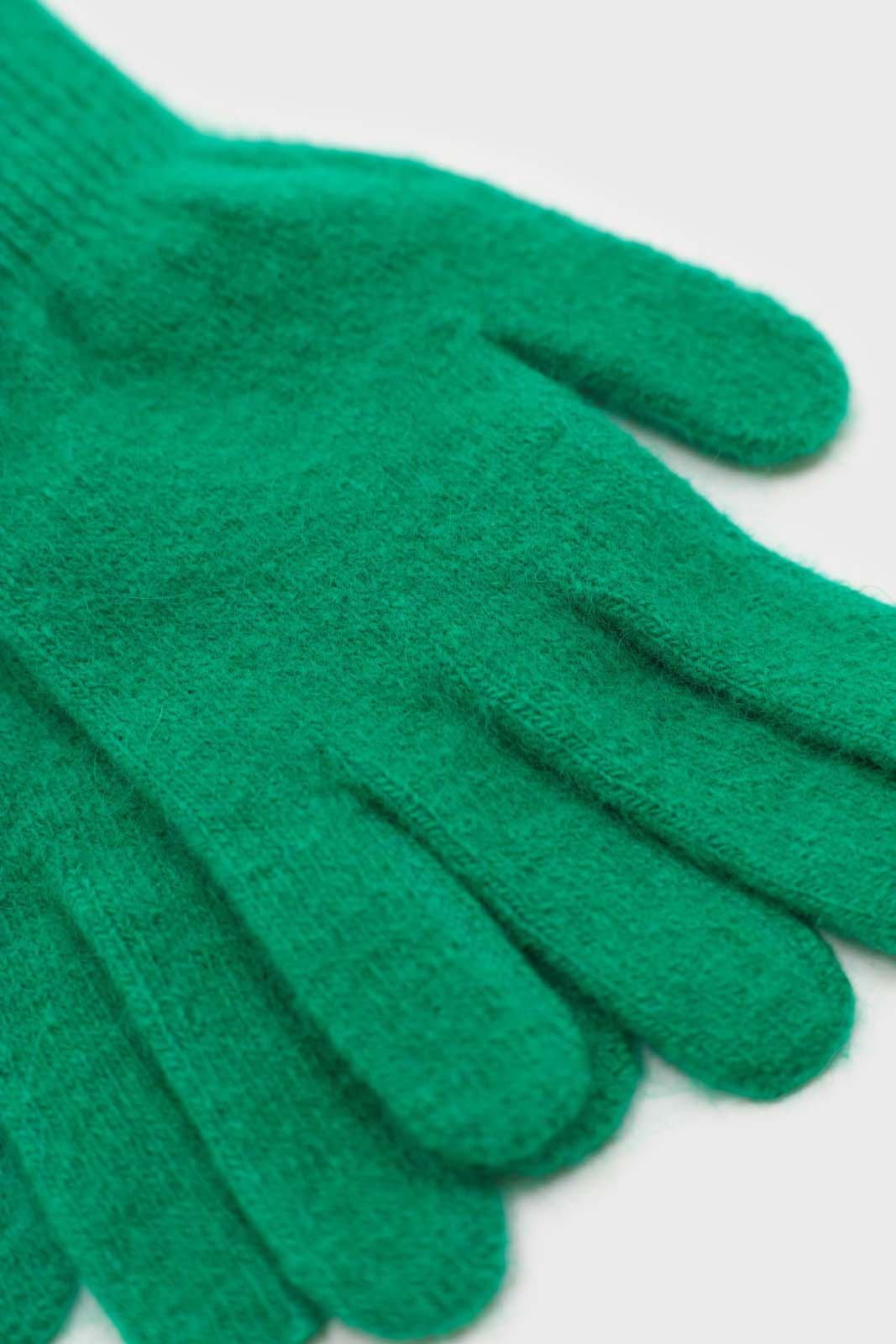 Bright green mohair gloves