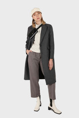 Beige and ivory houndstooth check trousers