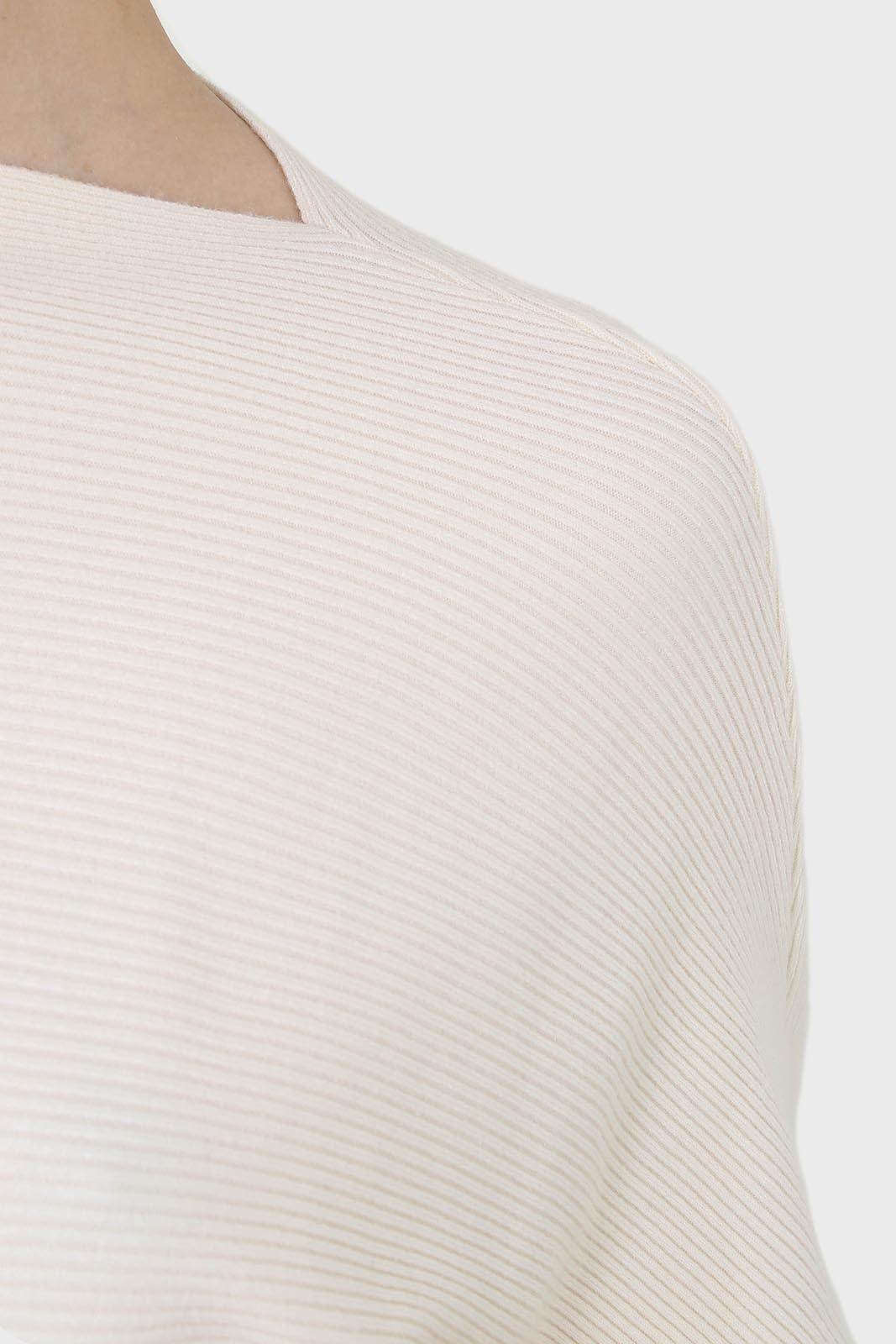 Ivory horizontal rib wide fit jumper