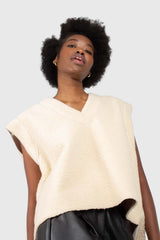 Ivory teddy oversized gilet