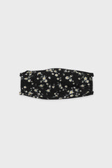 Black and white wild daisy print face mask