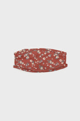 Brown and white wild daisy print face mask