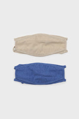 Bright blue washed cotton face mask
