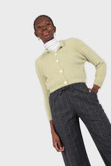 Charcoal and white box checked loose fit trousers