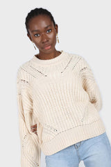 Light beige cross weave jumper