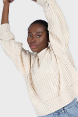 Light beige cross weave jumper