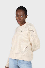 Light beige cross weave jumper