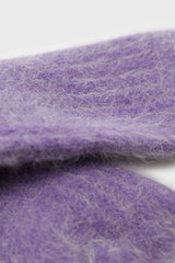 Violet large ribbed angora socks