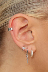 Silver starbust ear party stack
