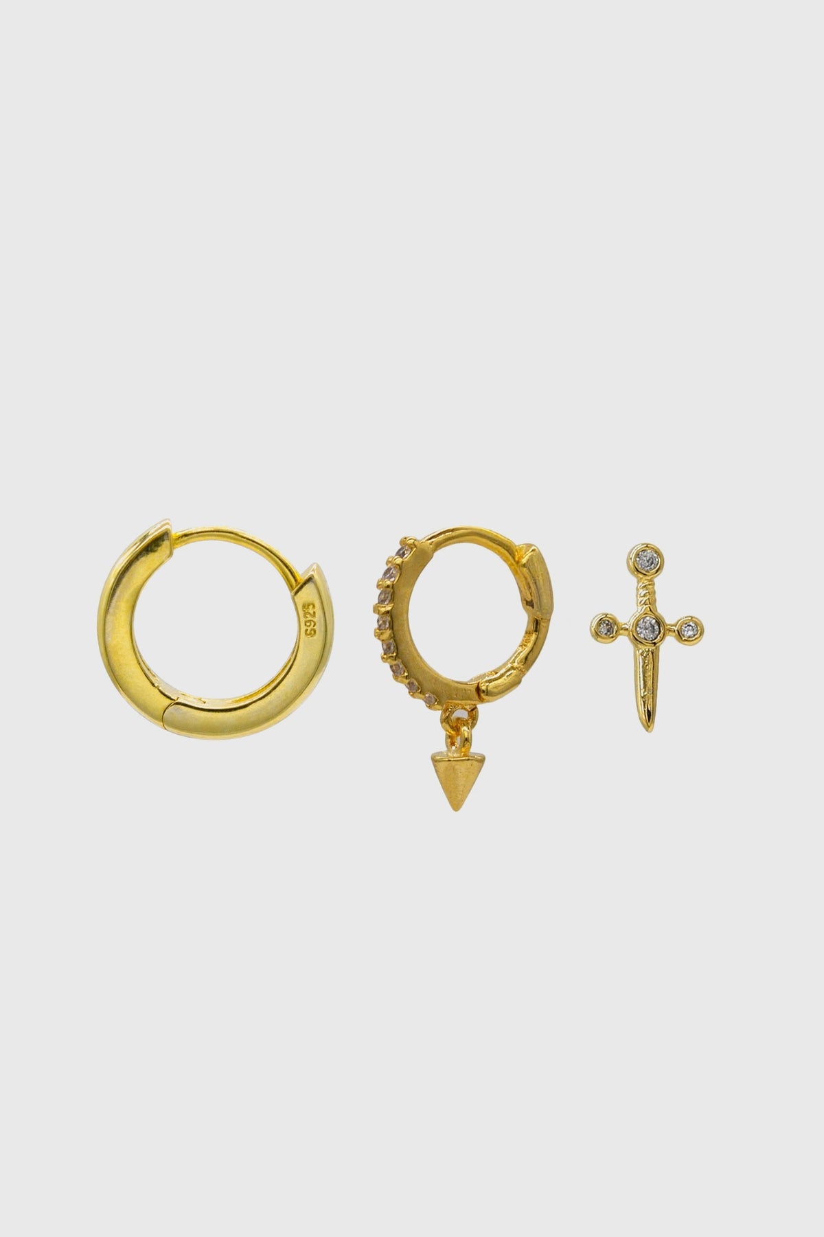 Gold shooting daggers ear party stack