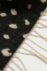 Ivory and black leopard intarsia scarf