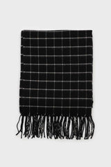 Black and white box check scarf