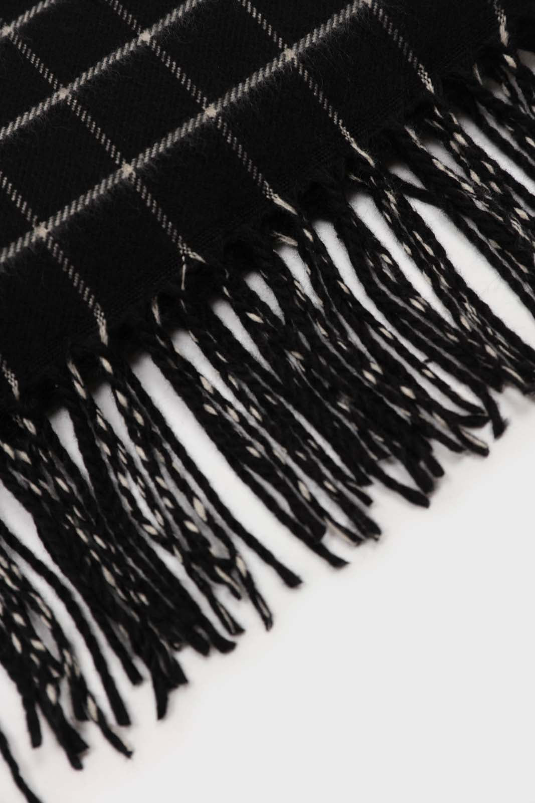 Black and white box check scarf