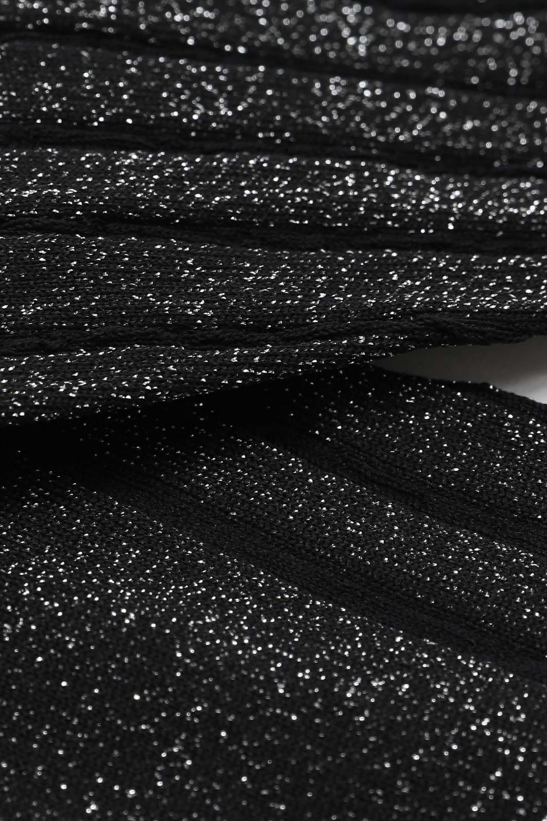 Black contrast metallic ribbed socks