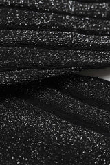 Black contrast metallic ribbed socks