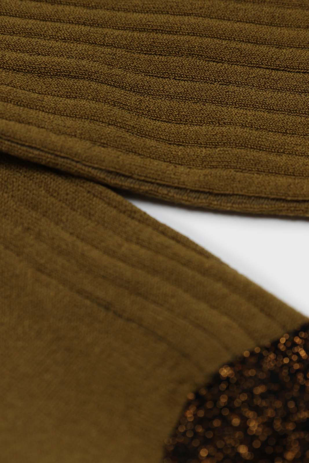 Mustard contrast metallic trim socks