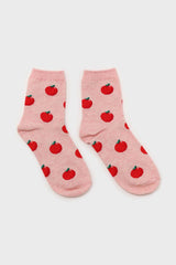 Pale pink apple socks