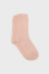 Pale pink angora smooth socks