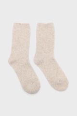 Heather beige angora smooth socks