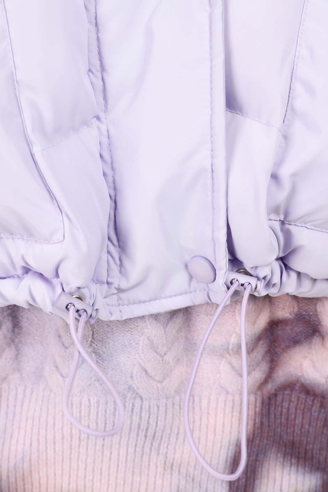 Lilac hooded thick puffer jacket