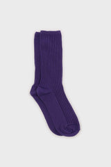 Violet long ribbed socks