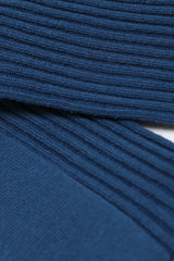 Dark blue long ribbed socks