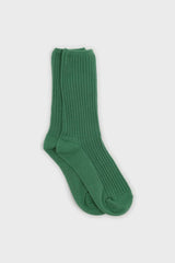 Bright green long ribbed socks
